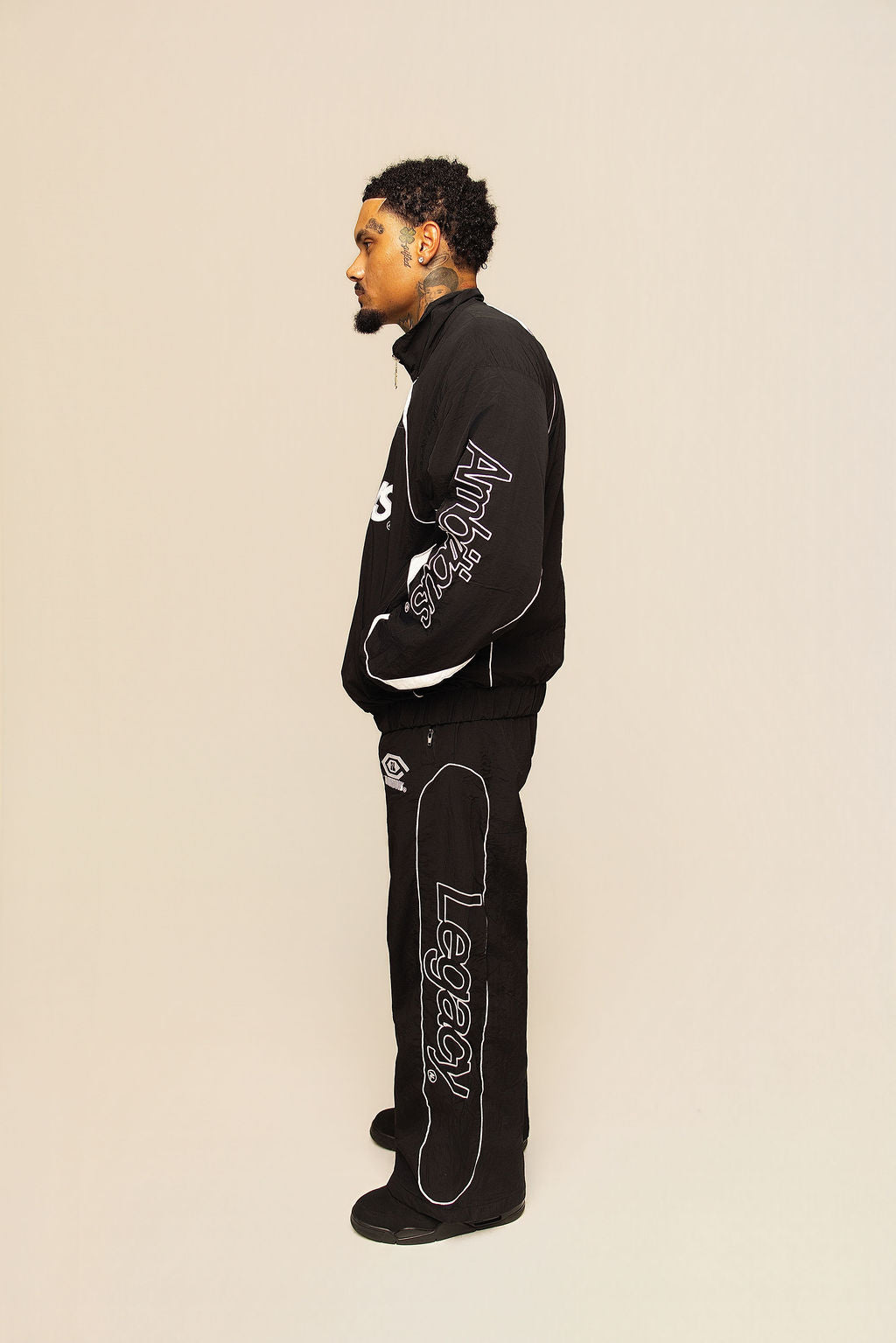Black Windbreaker Set