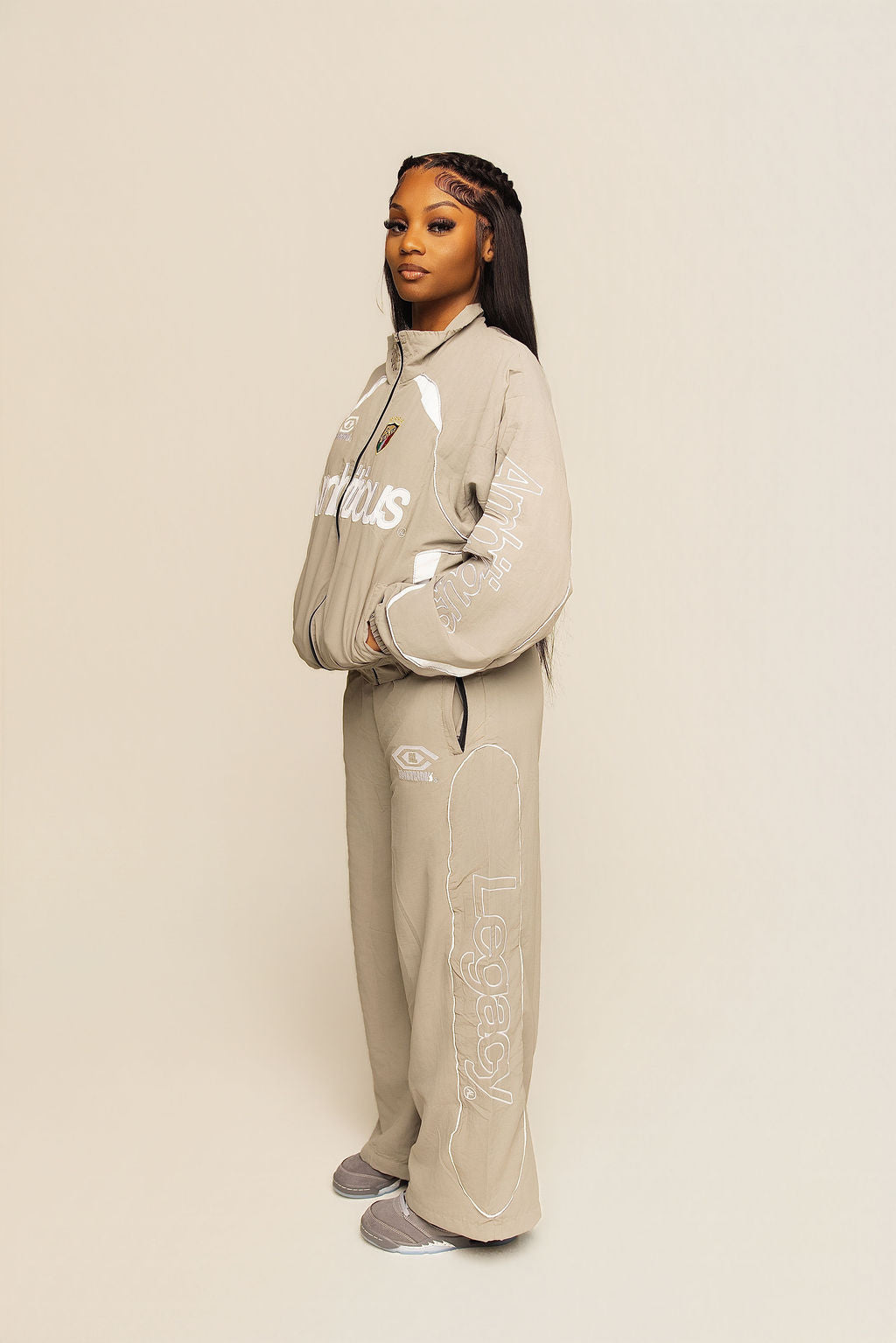 Grey Windbreaker Set