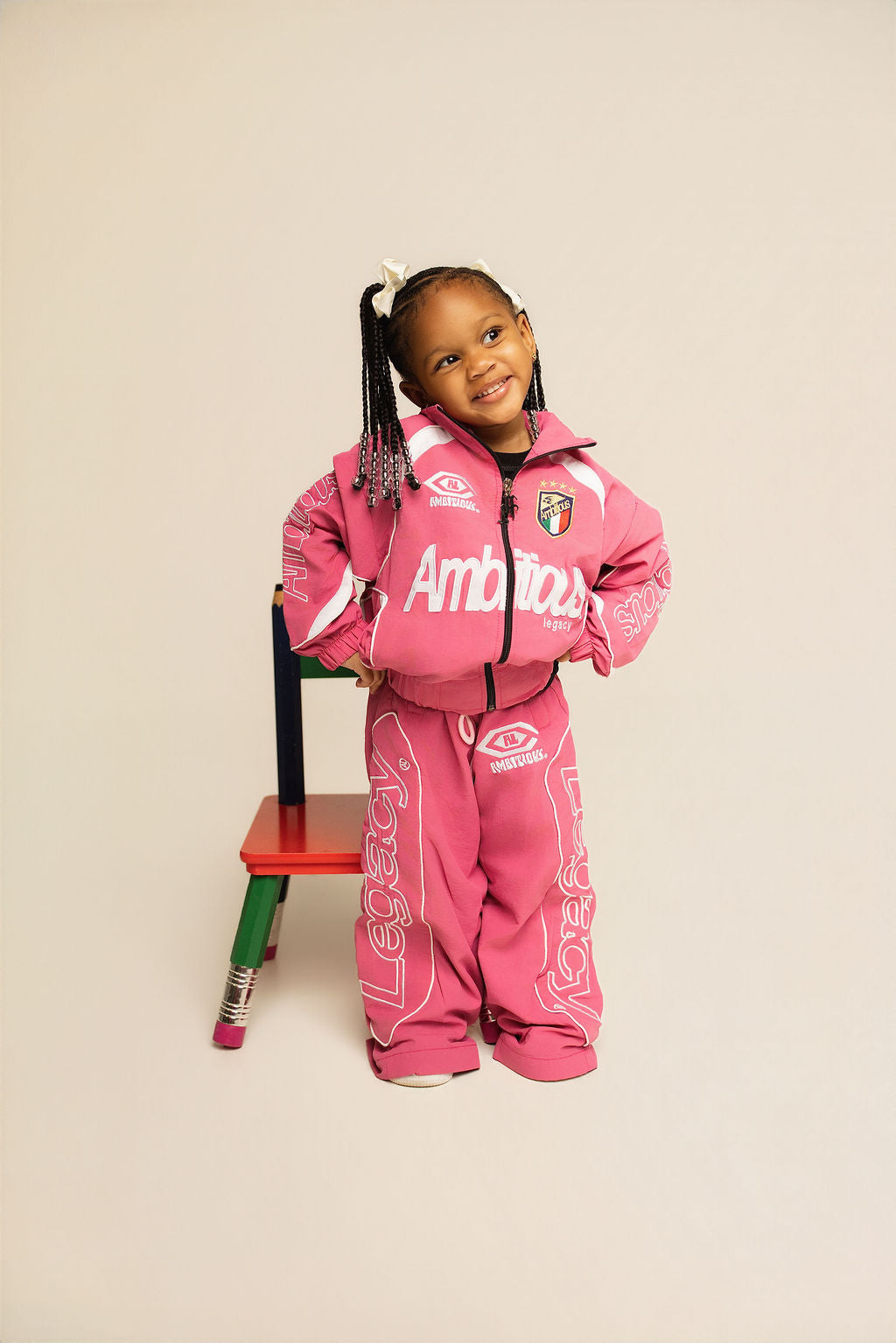 Pink Kids Windbreaker Set