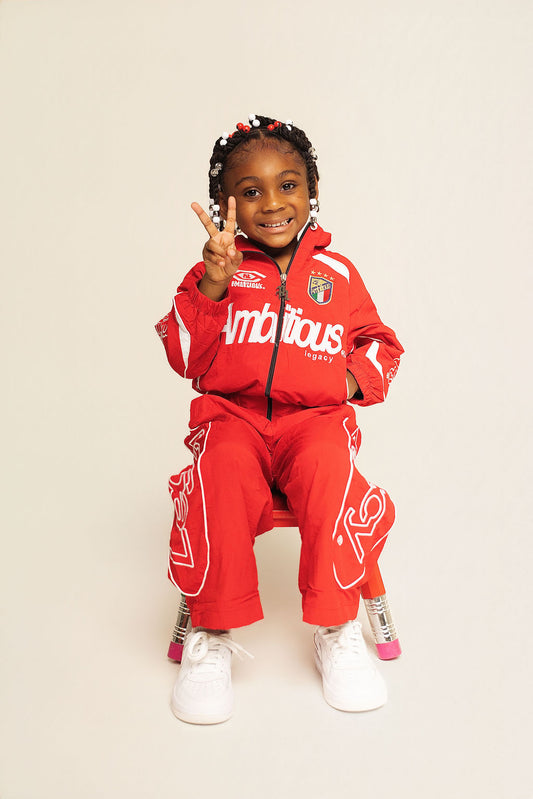 Red Kids Windbreaker Set