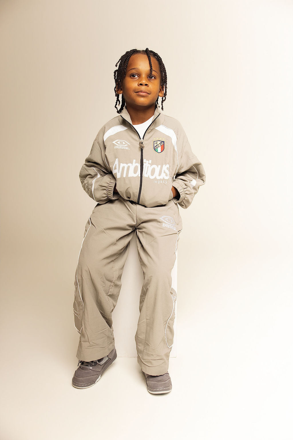 Grey Kids Windbreaker Set