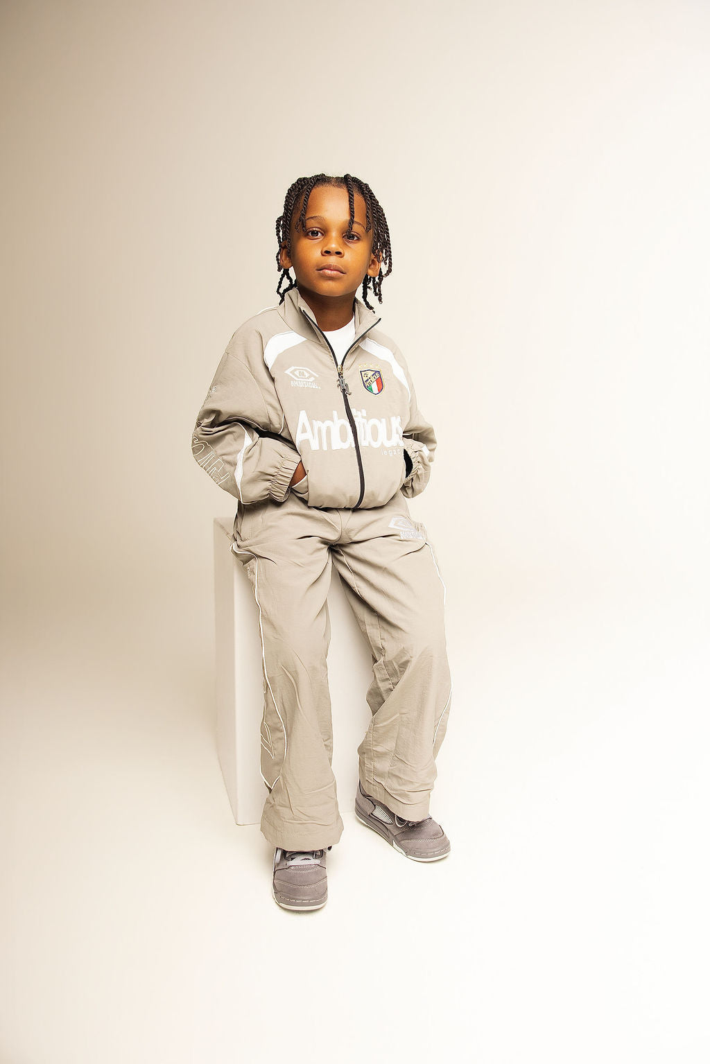 Grey Kids Windbreaker Set