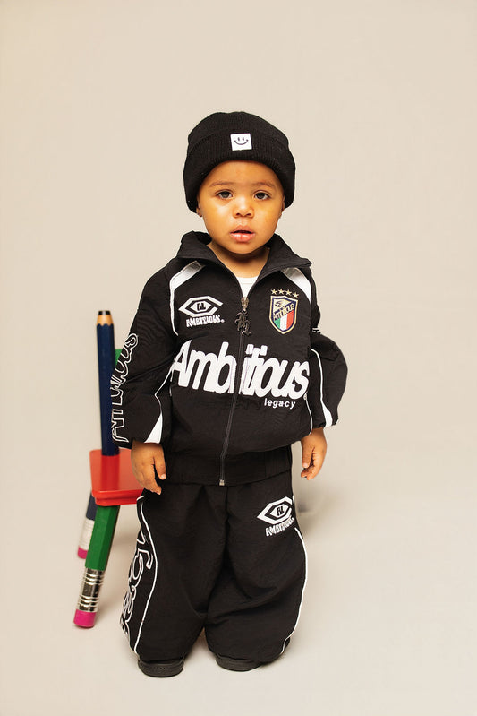 Black Kids Windbreaker Set