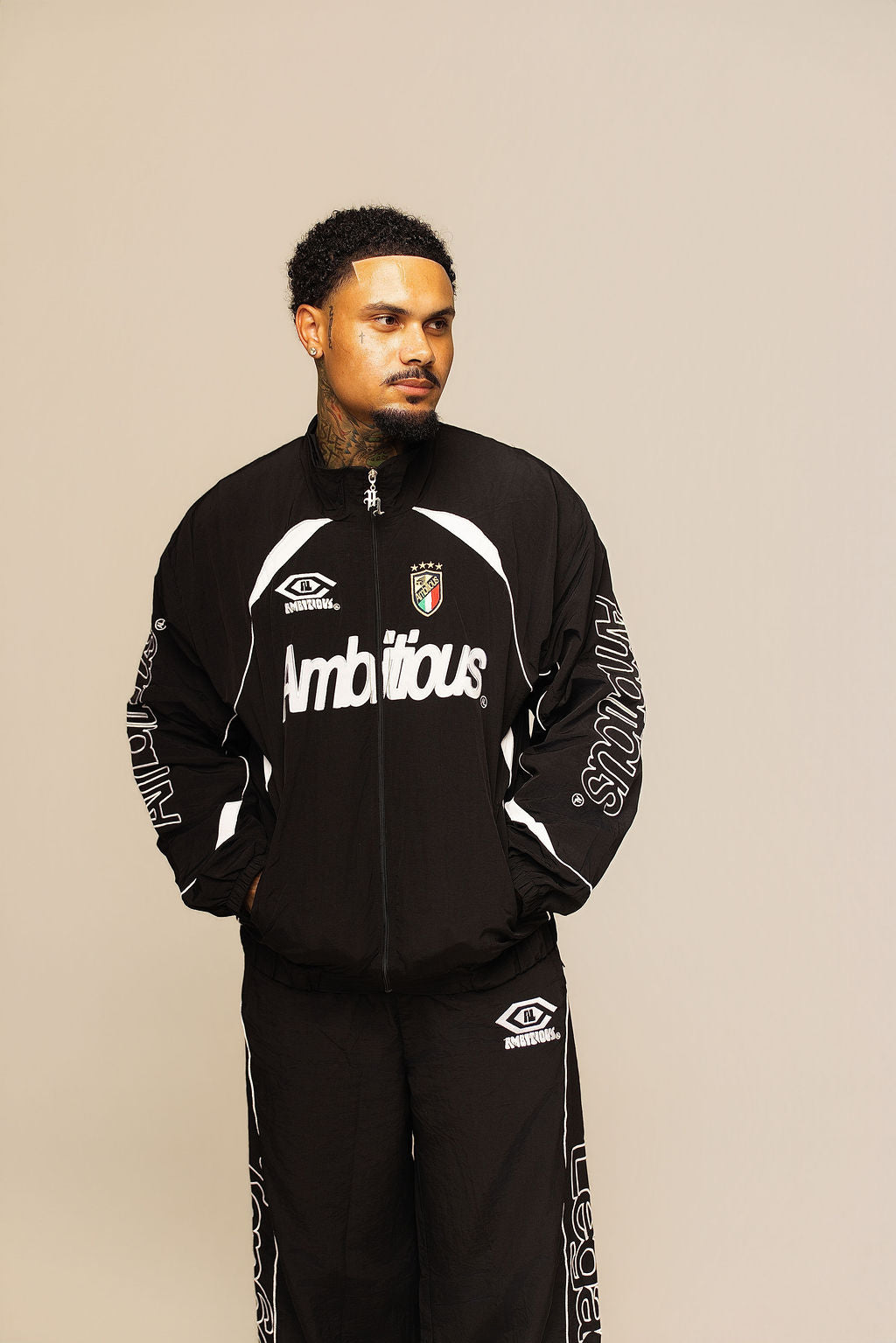 Black Windbreaker Set
