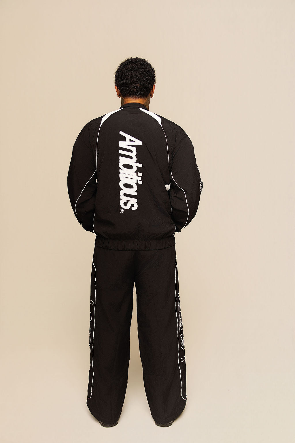 Black Windbreaker Set