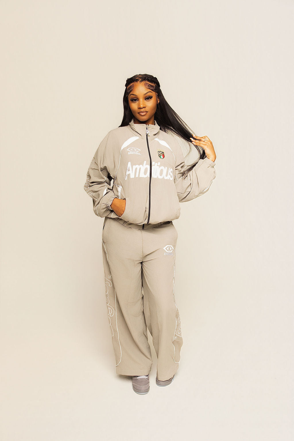 Grey Windbreaker Set
